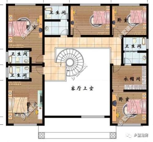 農村自建別墅設計圖，還有旋轉樓梯，一家人住，老少皆宜