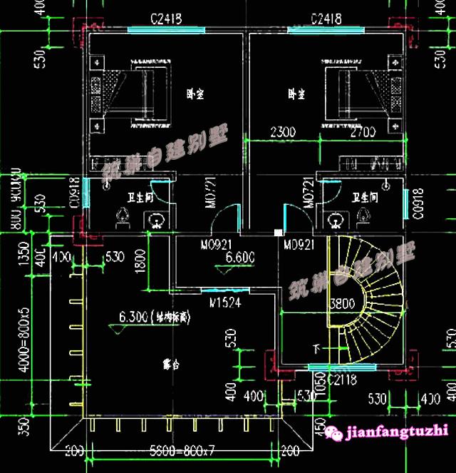 占地120平米簡歐復式挑空客廳三層農村別墅設計圖，你心動了沒