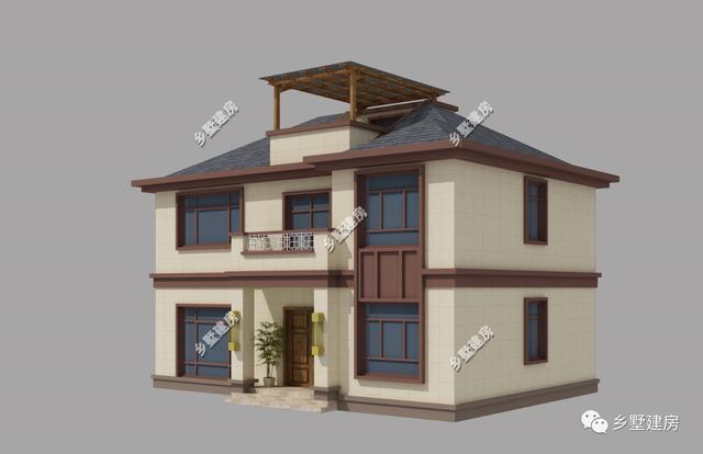 農村別墅設計圖，外形大氣，顏色搭配又優雅，實在太奪人眼球了