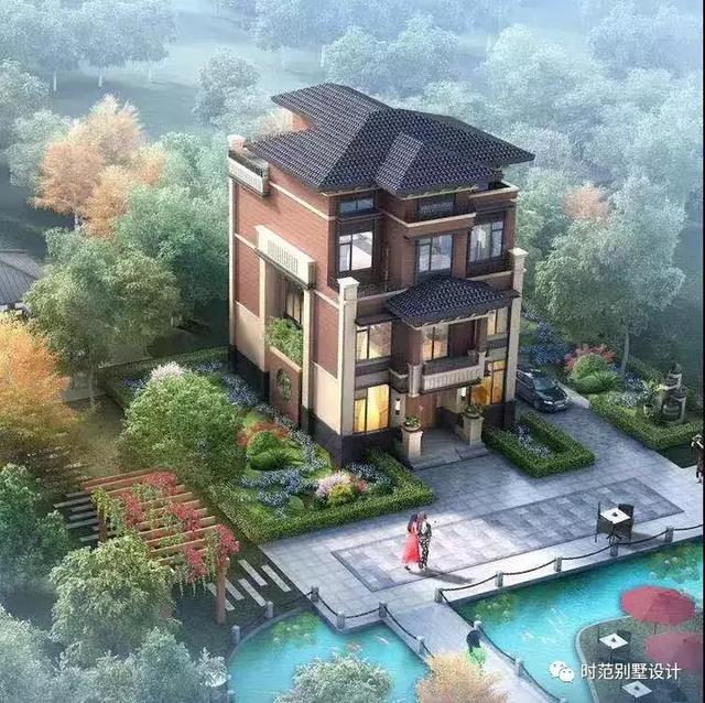 四層新中式別墅設計圖，布局實用性很強，非常受歡迎