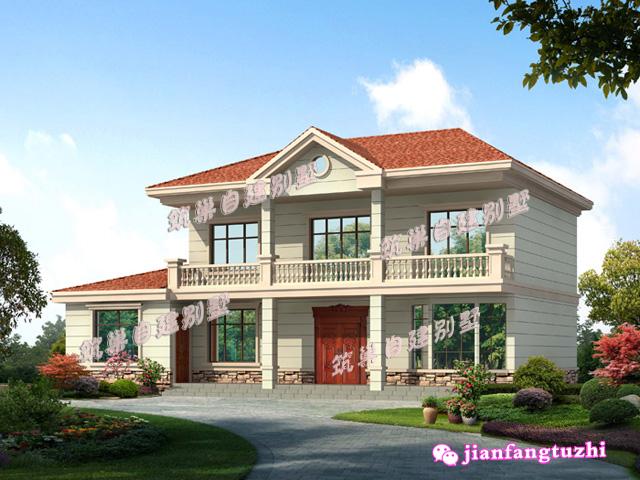 簡約實用二層農村自建別墅設計圖，大陽臺+糧倉+車庫+老人套房設計，超級實用