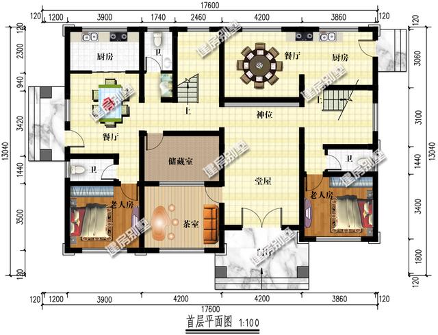 一房兩戶農(nóng)村別墅設計圖，兄弟同心為父母建最溫暖的家