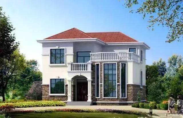 農村二層輕鋼別墅設計圖，外觀漂亮，簡單大方，方便實用