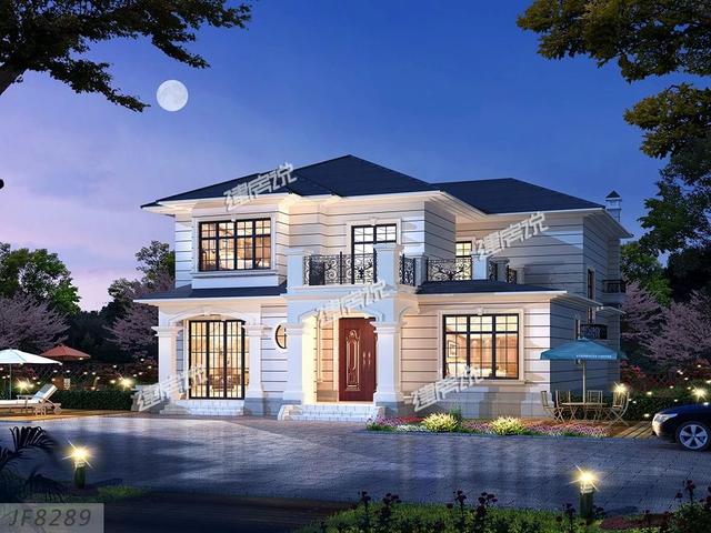 大多數人想建的二層別墅設計圖，層數不高不低，造價不也會太高