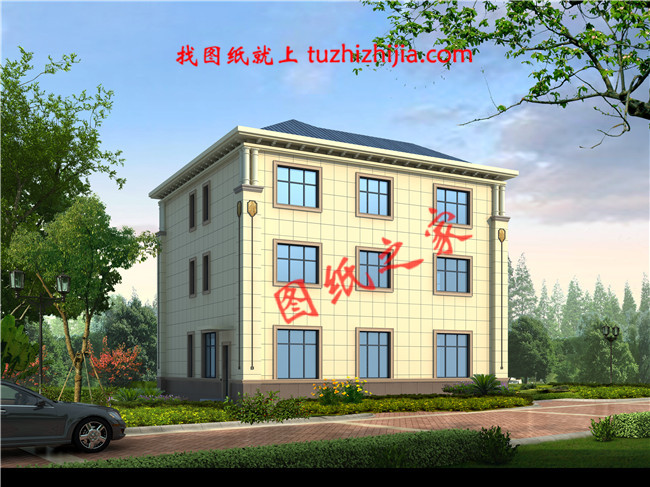 農村三層樓房設計圖三層別墅圖片，占地面積135平米