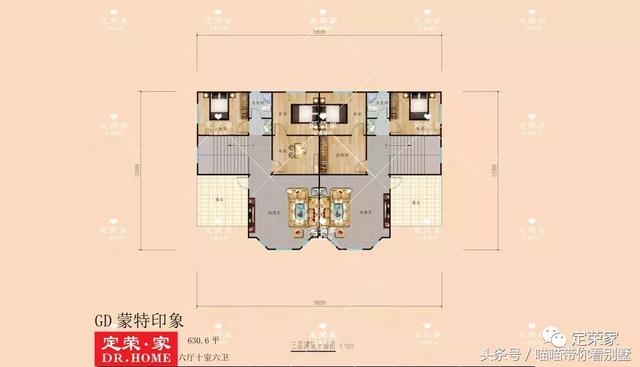 三層別墅設計圖，多臥室，人丁興旺也不怕，可以滿足你的需求