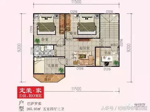 三層別墅設計圖，多臥室，人丁興旺也不怕，可以滿足你的需求