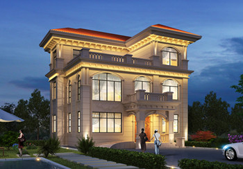 2024年新款三層別墅外觀圖及施工圖，占地面積110平米