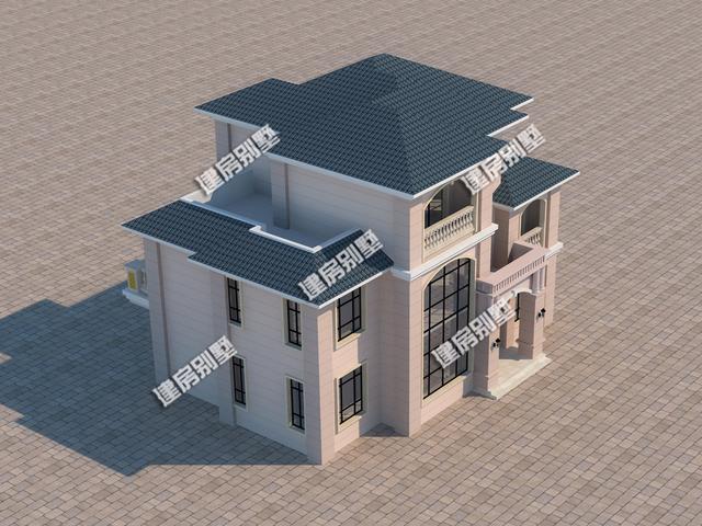 三層自建房設計圖，16.1x12米，客廳挑空+開敞式餐廚+家庭健身房，應有盡有