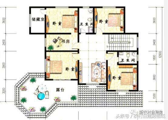 大氣二層歐式別墅設(shè)計圖，多面開窗，南北通透，功能一應(yīng)俱全