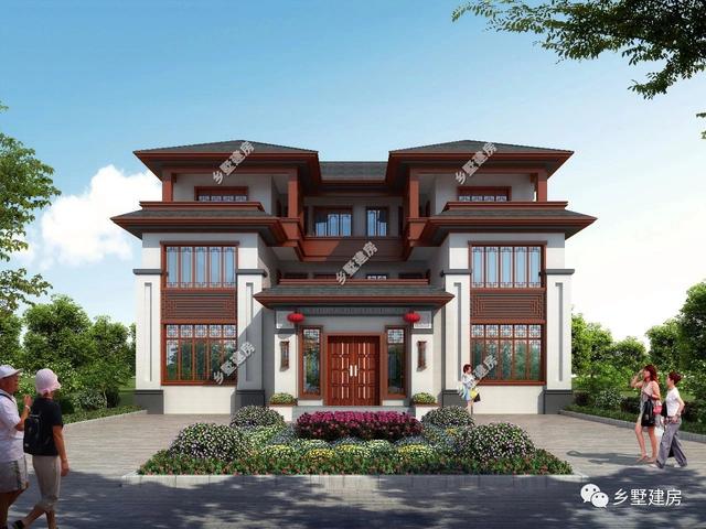 推薦一款十分亮眼的新中式四合院別墅設(shè)計(jì)圖，黛瓦白墻，有種意境美