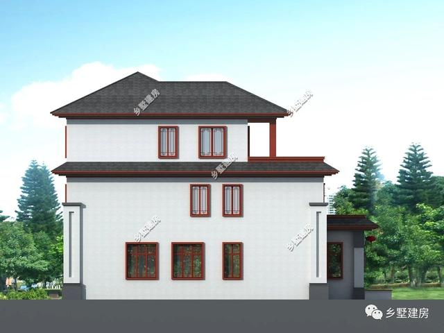 推薦一款十分亮眼的新中式四合院別墅設(shè)計(jì)圖，黛瓦白墻，有種意境美