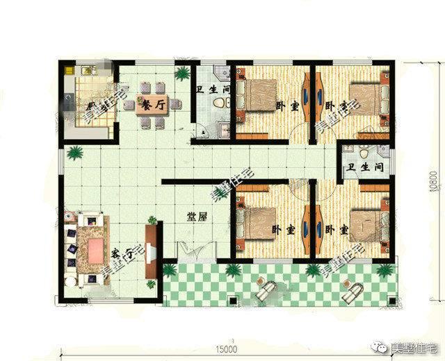 精心挑選了3款別墅設計圖，都帶堂屋，供大家參考