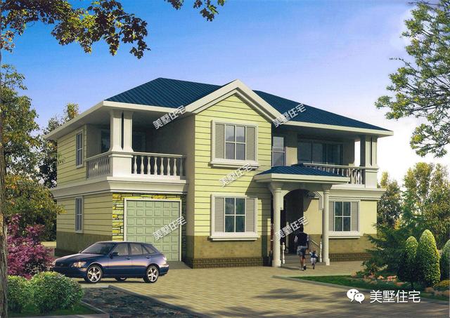 3款二層別墅設計圖，簡約大氣都有車庫，適合農村建造