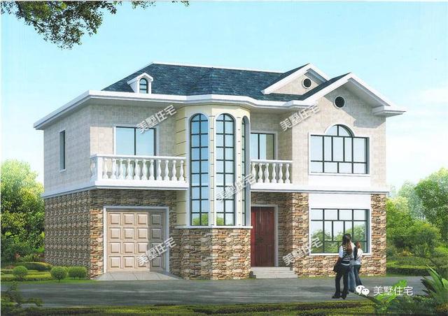 3款二層別墅設計圖，簡約大氣都有車庫，適合農村建造