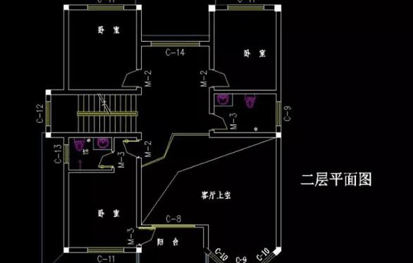 二層農村自建房設計圖，11.4x12.9米，住起來肯定令人心神愉悅