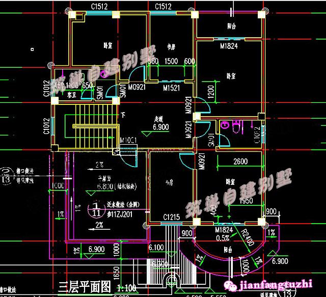 豪華三層歐式別墅設計圖，12x13米，功能性非常強