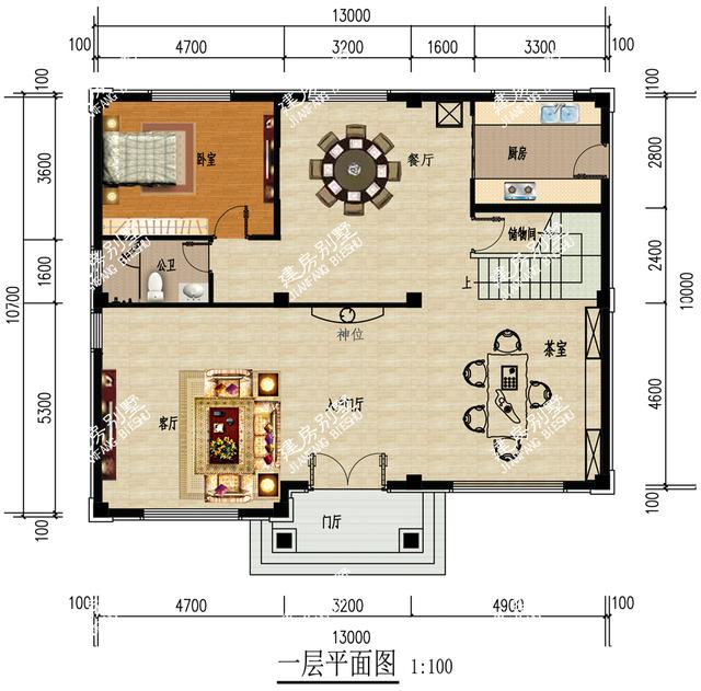 13x10.7米三層別墅設計圖，建房子，住的舒適是首要