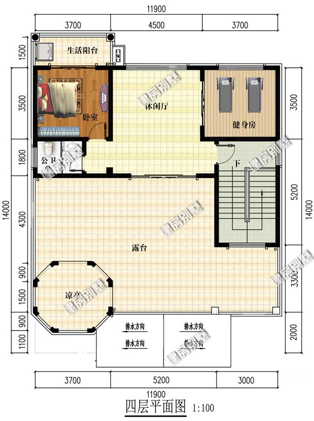 11.9米x14米農村四層自建房，帶大露臺+多邊形涼亭，在農村建肯定是同村最霸氣的那一款！