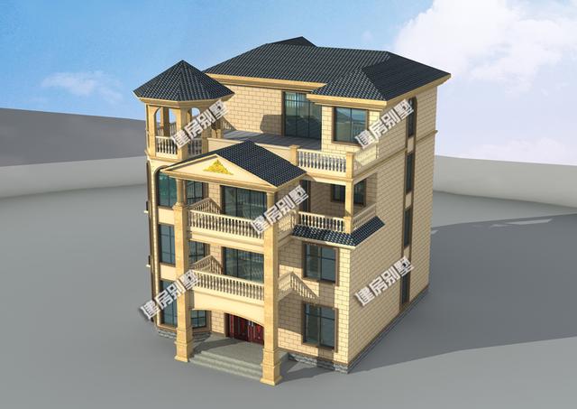 11.9米x14米農村四層自建房，帶大露臺+多邊形涼亭，在農村建肯定是同村最霸氣的那一款！