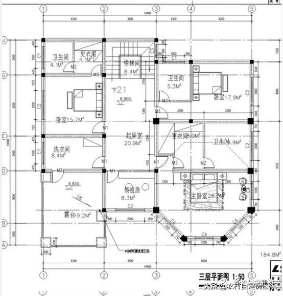 占地200平的三層豪華別墅設計圖，外觀漂亮大方，室內布局功能合理，造價經濟，絕對是你的菜！