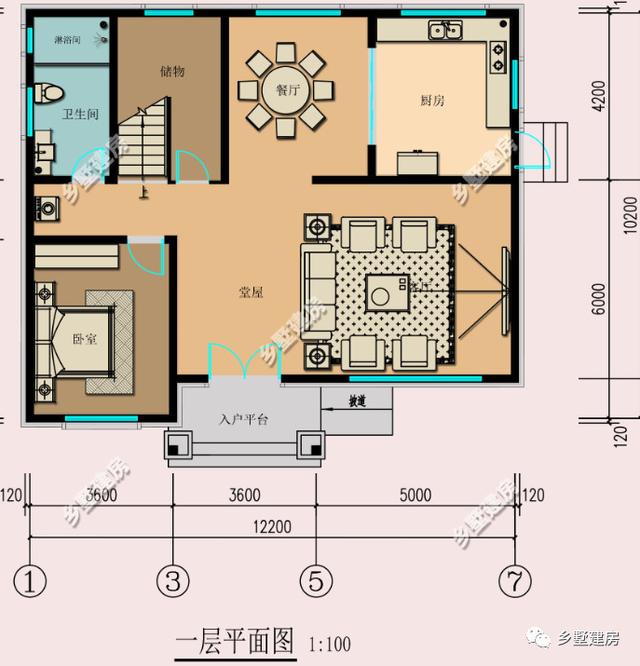 12米x10米二層農村自建房，帶堂屋和露臺，氣派典雅又時尚美觀，你心動了嗎？