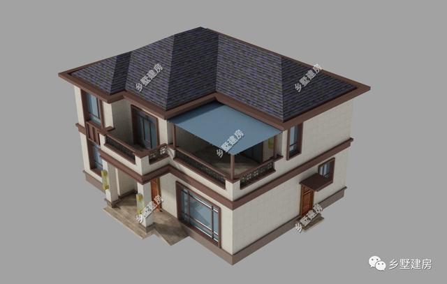 12米x10米二層農村自建房，帶堂屋和露臺，氣派典雅又時尚美觀，你心動了嗎？