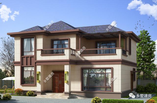 12米x10米二層農村自建房，帶堂屋和露臺，氣派典雅又時尚美觀，你心動了嗎？