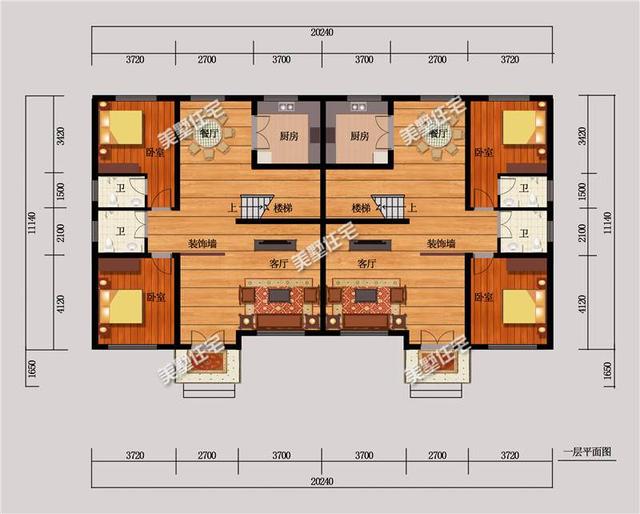 3款兄弟雙拼別墅設計圖，經典實用，精致大氣，利于兄弟和睦。