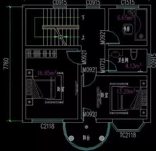 兩款二層別墅設計圖，第一款僅用60平米就實現了三室兩廳的超級功能，真是太牛了。
