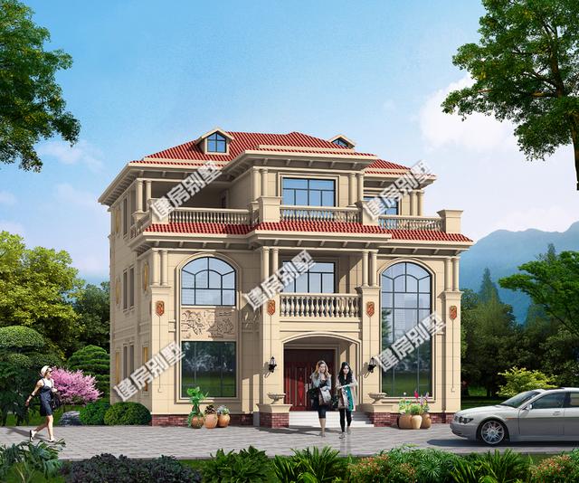 13.6x17米超大氣三層別墅設計圖，超級漂亮一款房子