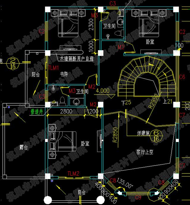 三層鄉村別墅設計圖，150平米帶車庫+挑空客廳，看完你一定會喜歡