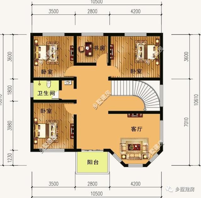 二層別墅設計圖，多窗設計，通風采光效果沒得挑
