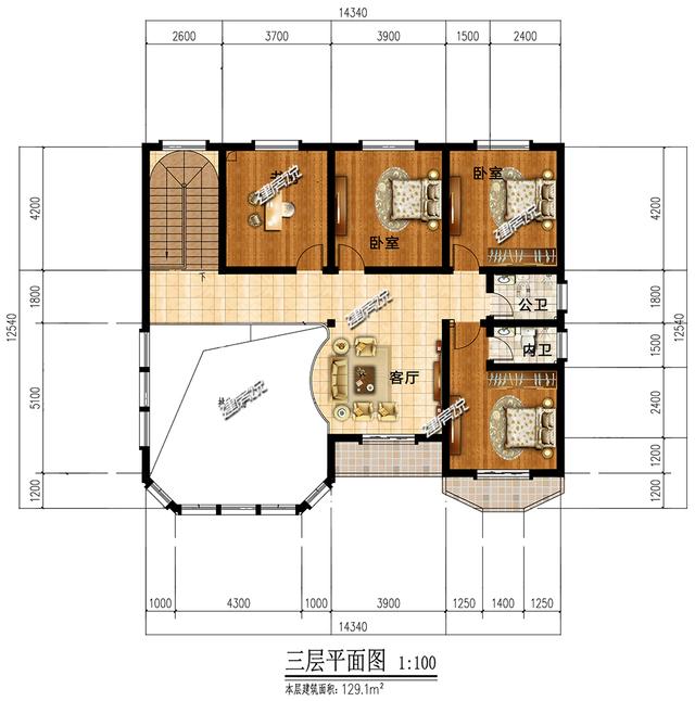 三層別墅設計圖，漂亮大氣，建一棟，讓別人羨慕去吧