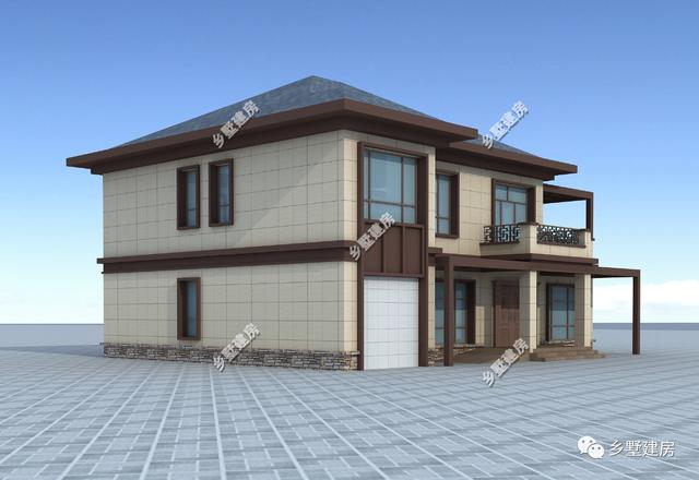 15米X12米新中式二層農村別墅設計圖，優雅時尚，碰撞間盡顯不凡！