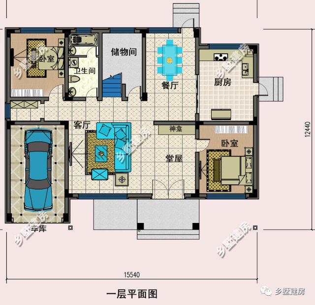 15米X12米新中式二層農村別墅設計圖，優雅時尚，碰撞間盡顯不凡！