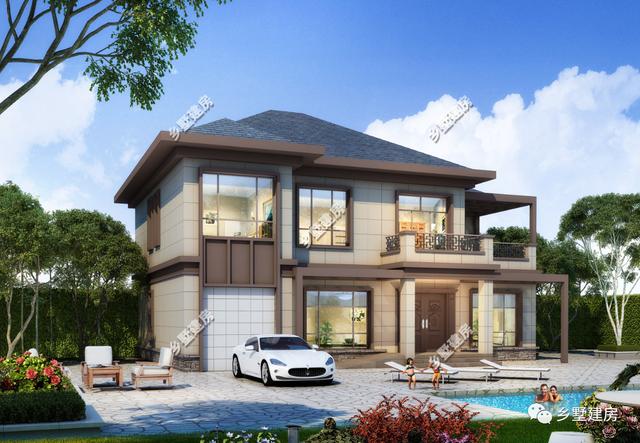 15米X12米新中式二層農村別墅設計圖，優雅時尚，碰撞間盡顯不凡！