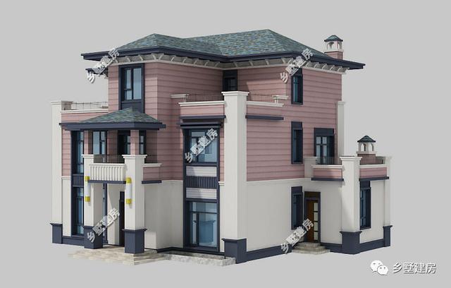 13.2×10.8米農(nóng)村三層別墅設(shè)計(jì)圖，獨(dú)院式現(xiàn)代風(fēng)，空氣清新，多美好的生活！