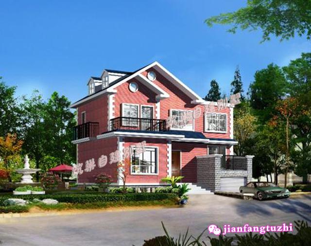 13x13米二層鄉(xiāng)村別墅自建房，帶獨(dú)立小車庫+地下室，實(shí)用美觀，帶有內(nèi)部裝修實(shí)拍圖。