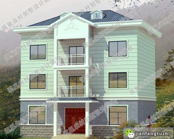 占地100平米三層現(xiàn)代簡約自建房，設(shè)計(jì)簡單大方，帶堂屋+閣樓層，造價(jià)25萬