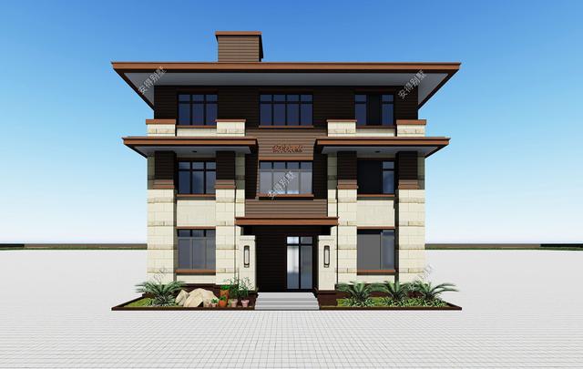 占地95㎡的現(xiàn)代風三層別墅設計圖，宏偉大氣，布局合理，堪比豪宅