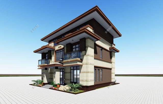 占地95㎡的現(xiàn)代風三層別墅設計圖，宏偉大氣，布局合理，堪比豪宅