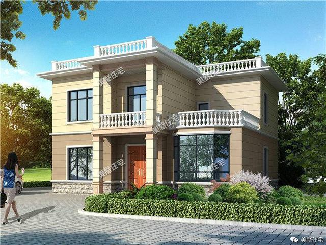 3室一廳平屋頂二層農村別墅設計圖，簡潔而又大方，經典又實用！