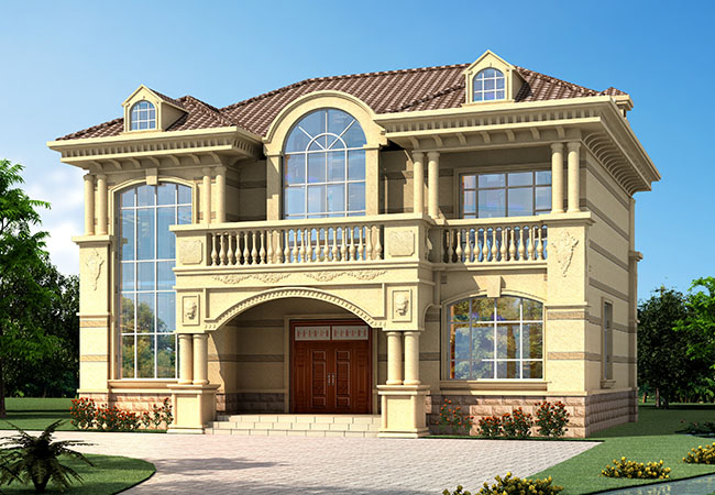 2019年新款別墅外觀圖及全套施工圖紙，占地面積13&times;10米