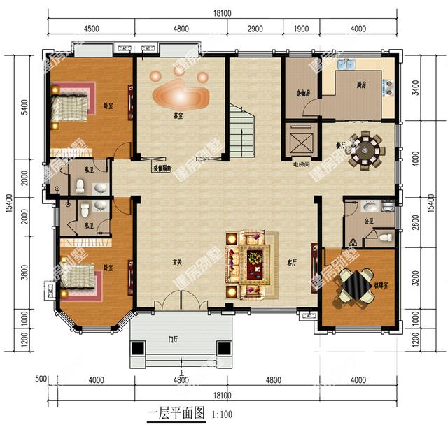 18.1mx15.4m農(nóng)村四層自建房，配備有家庭KTV、健身房、電梯，豪華大氣，算得上是百村心中的第一豪宅了！