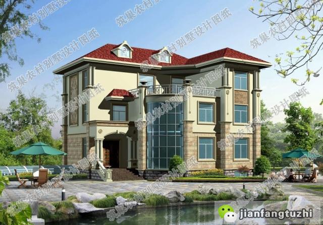 推薦2款款帶棋牌室的三層別墅設計圖，戶型一屋頂花園，只要25萬，戶型二帶地下室，奢華款70萬！