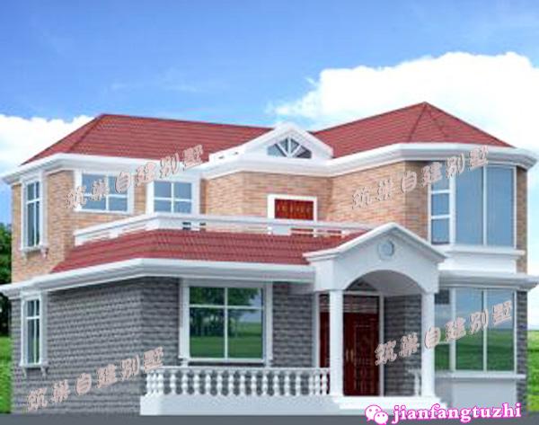 11米x11米農村二層別墅案例實拍，設有小老虎窗，精致漂亮！