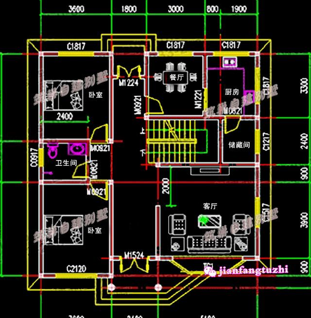 11米x11米農村二層別墅案例實拍，設有小老虎窗，精致漂亮！