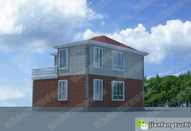 占地100平方米經典二層別墅設計圖，帶露臺，經濟實用，而且也是住起來最舒服，造價20萬！