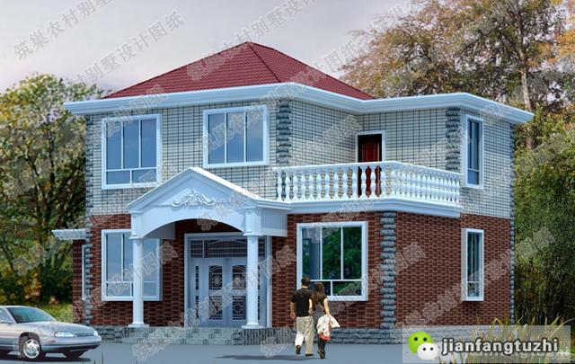 占地100平方米經典二層別墅設計圖，帶露臺，經濟實用，而且也是住起來最舒服，造價20萬！